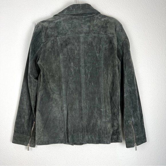 NEW 100% Genuine Suede Leather Dennis Basso Washable Leather Moto Jacket Small - Picture 11 of 11